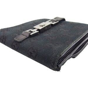 GUCCI Bifold Wallet Black x gray x silver Women Authentic secondhand